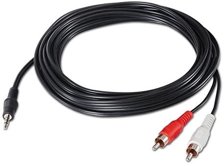Nanocable Cable de Audio Estéreo Jack 3,5 mm Macho a 2x RCA Macho, 10m, Negro